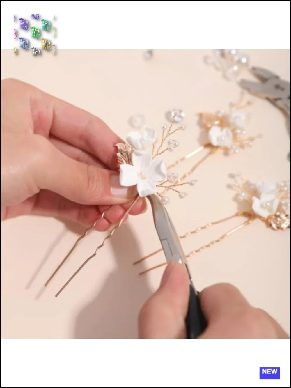 Handmade Pearl Floral Bridal Hair Pins Wedding Hair Accessories